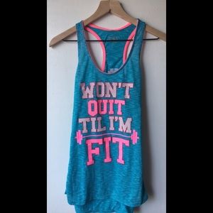 “Won’t Quit Til I’m Fit” workout tank top